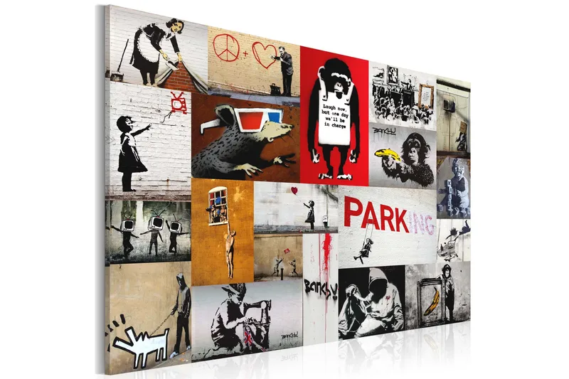 Billede Banksy Collage 60x40, Artgeist sp. z o. o.