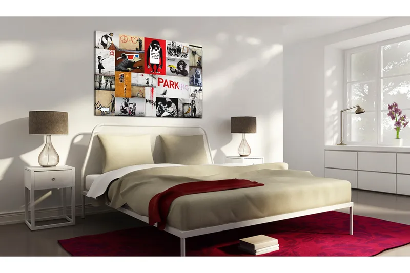 Billede Banksy Collage 90x60 - Artgeist sp. z o. o. - Boligtilbehør - Billeder & kunst - Billeder på lærred