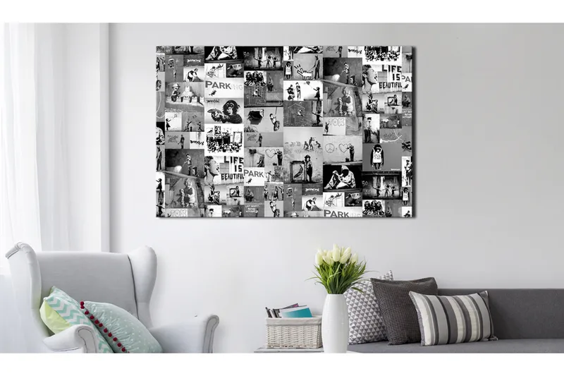 Billede Banksy: Graffiti Collage 120x80, Artgeist sp. z o. o.