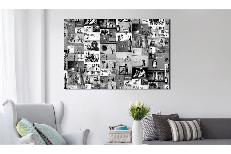 Billede Banksy: Graffiti Collage 90x60, Artgeist sp. z o. o.