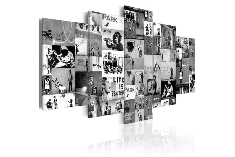 Billede Banksy Graffiti Collage Iv 200x100, Artgeist sp. z o. o.
