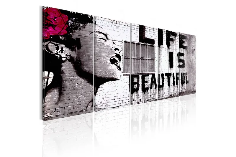 Billede Banksy Life Is Beautiful 225x90, Artgeist sp. z o. o.