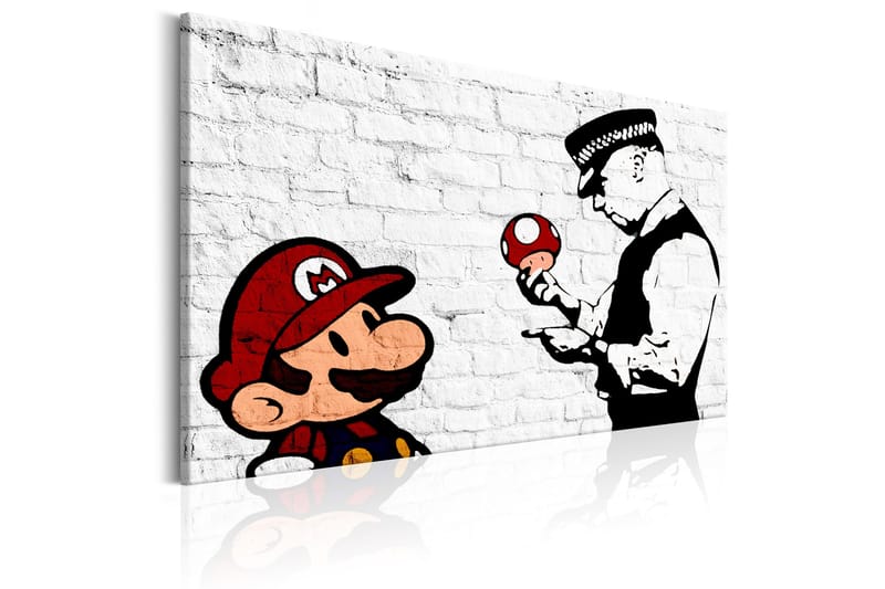 Billede Banksy on Brick 90x60 - Artgeist sp. z o. o. - Boligtilbehør - Billeder & kunst - Billeder på lærred