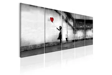 Billede Banksy Runaway Balloon 200x80 - Artgeist sp. z o. o. - Boligtilbehør - Billeder & kunst - Billeder på lærred
