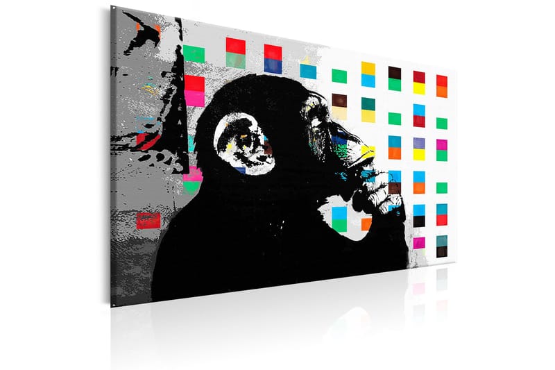 Billede Banksy The Thinker Monkey 60x40 - Artgeist sp. z o. o. - Boligtilbehør - Billeder & kunst - Billeder på lærred