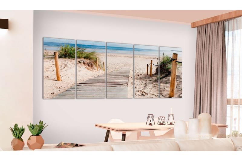 Billede Beach After Rain 200x80 - Artgeist sp. z o. o. - Boligtilbehør - Billeder & kunst - Billeder på lærred