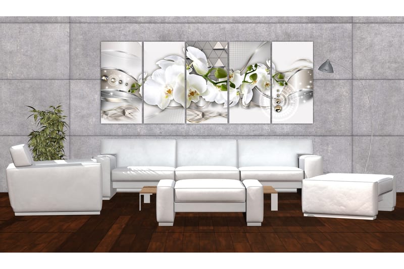Billede Beautiful Orchises 225x90 - Artgeist sp. z o. o. - Boligtilbehør - Billeder & kunst - Billeder på lærred