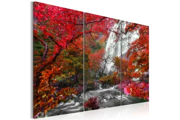 Billede Beautiful Waterfall Autumnal Forest 90x60