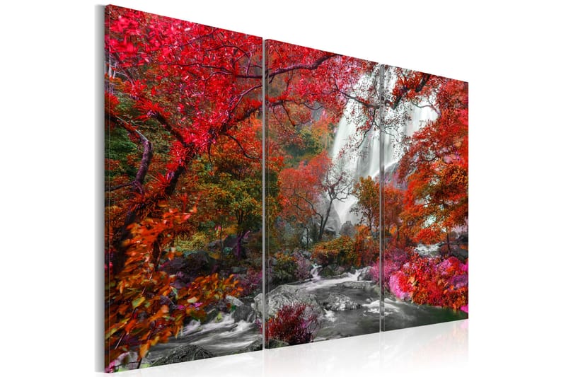 Billede Beautiful Waterfall Autumnal Forest 90x60, Artgeist sp. z o. o.