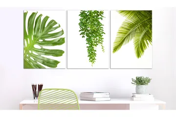 Billede Beautiful Palm Trees 3 Parts 120x60 - Artgeist sp. z o. o. - Boligtilbehør - Billeder & kunst - Billeder på lærred