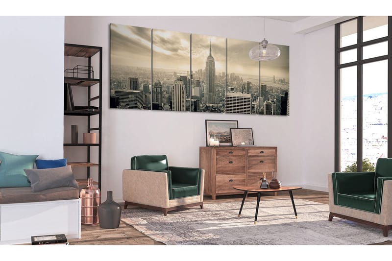 Billede Beige Manhattan 200x80 - Artgeist sp. z o. o. - Boligtilbehør - Billeder & kunst - Billeder på lærred