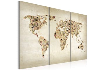 Billede Beige Nuancer Af Verden Triptych 60x40