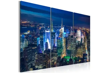 Billede Bird´S Eye View Of New York City By Night 60x40 - Artgeist sp. z o. o. - Boligtilbehør - Billeder & kunst - Billeder på lærred