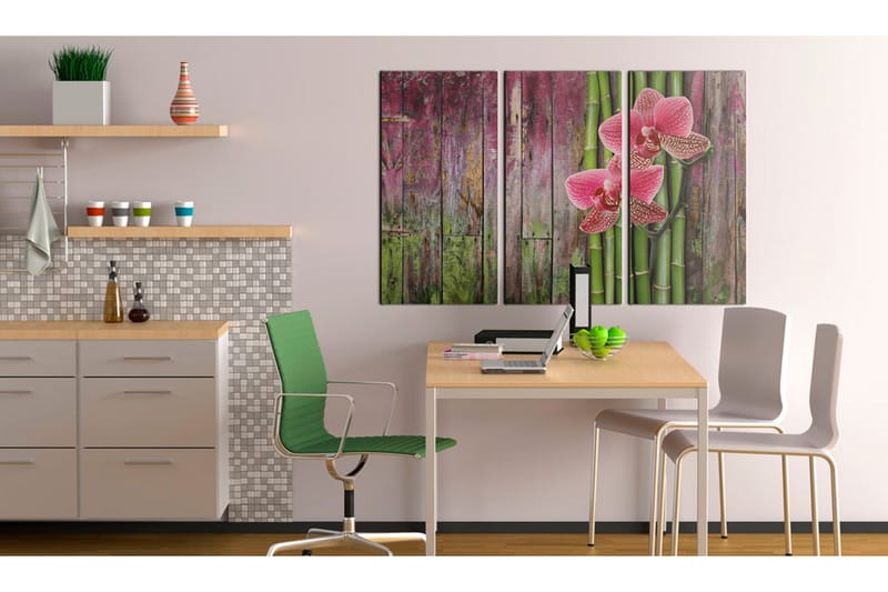 Billede Blomst og bambus 120x80, Artgeist sp. z o. o.