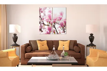 Billede Blomsternde Magnolia Træ 80x80 - Artgeist sp. z o. o. - Boligtilbehør - Billeder & kunst - Billeder på lærred