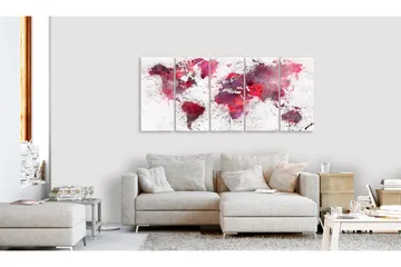 Billede Bloody Map 5 Parts Narrow 225x90 - Artgeist sp. z o. o. - Boligtilbehør - Billeder & kunst - Billeder på lærred