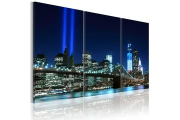 Billede Blue Lights In New York 120x80 - Artgeist sp. z o. o. - Boligtilbehør - Billeder & kunst - Billeder på lærred