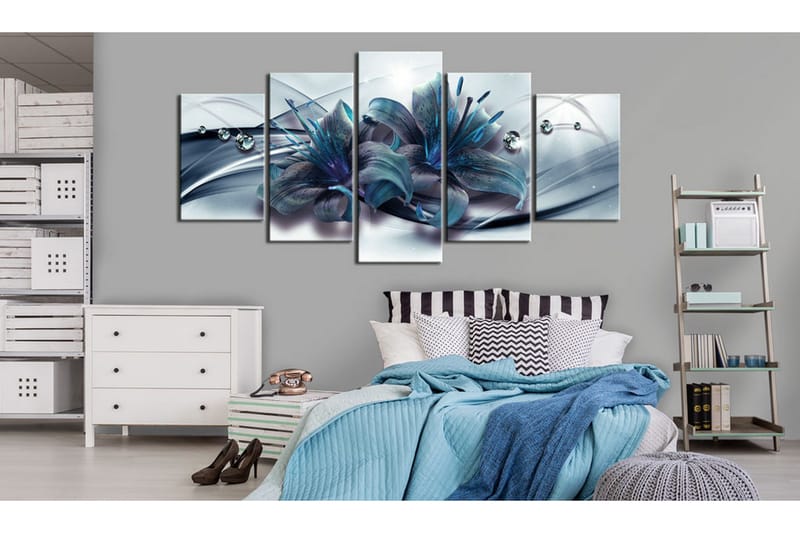 Billede Blue Lily 200x100 - Artgeist sp. z o. o. - Boligtilbehør - Billeder & kunst - Billeder på lærred