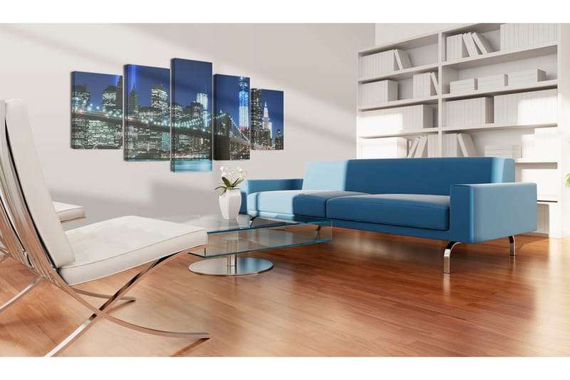 Billede Blue Nyc 200x100 - Artgeist sp. z o. o. - Boligtilbehør - Billeder & kunst - Billeder på lærred
