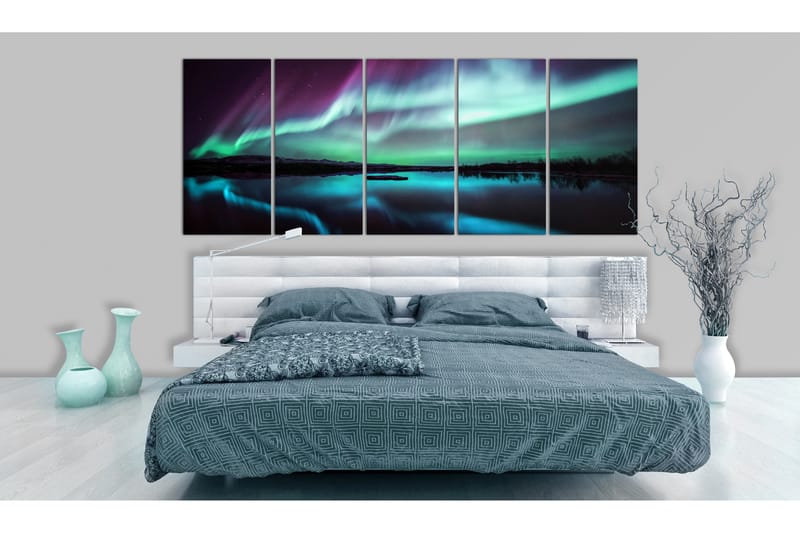 Billede Blue Ribbons 200x80 - Artgeist sp. z o. o. - Boligtilbehør - Billeder & kunst - Billeder på lærred