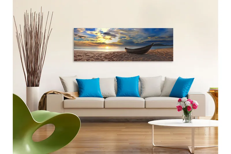 Billede Boat on the Beach (1 del) Smal 150x50, Artgeist sp. z o. o.