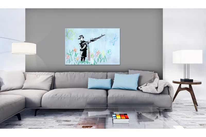 Billede Boy with Gun by Banksy 90x60, Artgeist sp. z o. o.