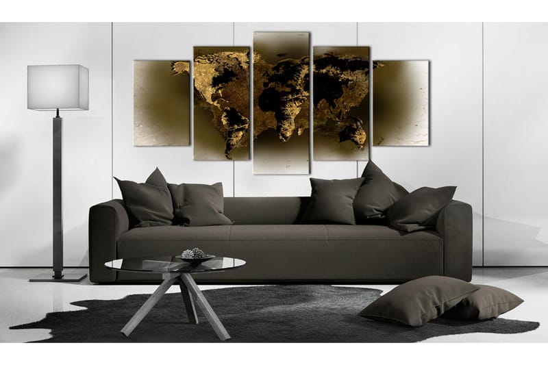 Billede Brass Continents 100x50 - Artgeist sp. z o. o. - Boligtilbehør - Billeder & kunst - Billeder på lærred