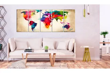 Billede Bright Continents 200x80 - Artgeist sp. z o. o. - Boligtilbehør - Billeder & kunst - Billeder på lærred
