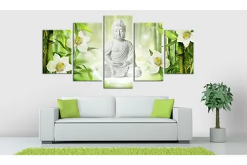 Billede Buddha And Jasmine 200x100 - Artgeist sp. z o. o. - Boligtilbehør - Billeder & kunst - Billeder på lærred