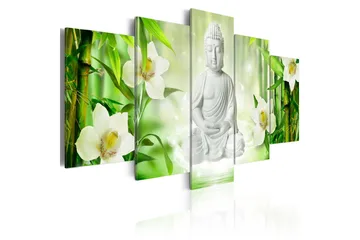 Billede Buddha And Jasmine 200x100 - Artgeist sp. z o. o. - Boligtilbehør - Billeder & kunst - Billeder på lærred