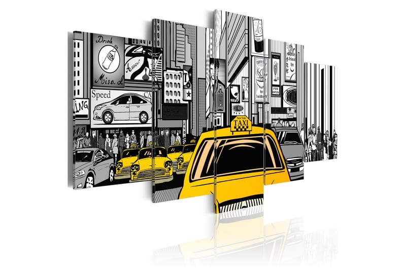 Billede Cartoon Taxi 100x50, Artgeist sp. z o. o.