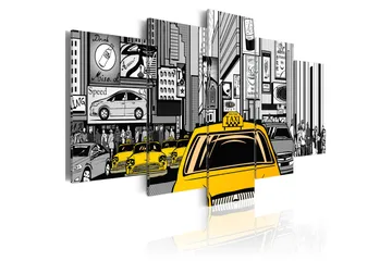 Billede Cartoon Taxi 200x100 - Artgeist sp. z o. o. - Boligtilbehør - Billeder & kunst - Billeder på lærred