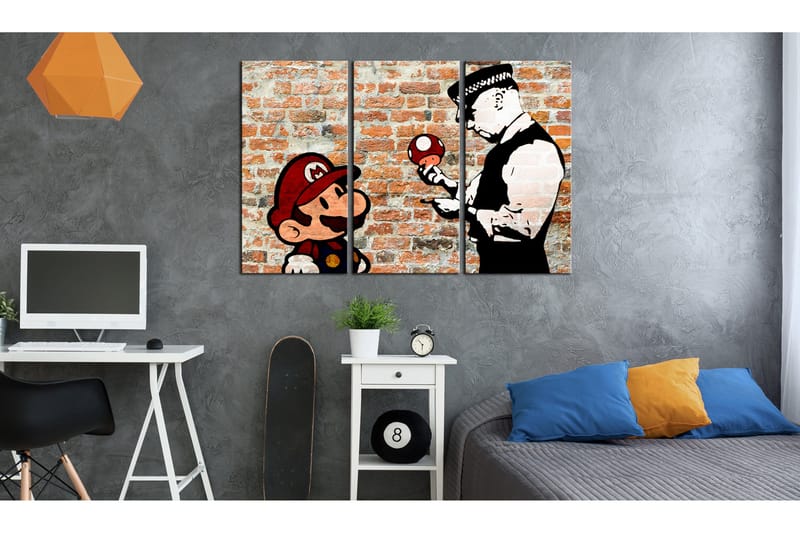 Billede Caught Mario 120x80 - Artgeist sp. z o. o. - Boligtilbehør - Billeder & kunst - Billeder på lærred