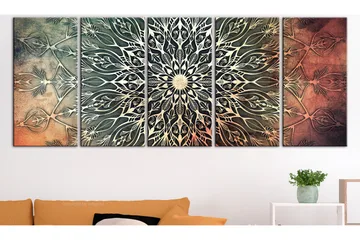 Billede Center 5 Parts Narrow Green 225x90 - Artgeist sp. z o. o. - Boligtilbehør - Billeder & kunst - Billeder på lærred