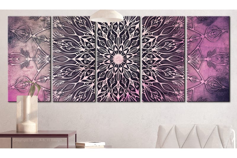 Billede Center 5 Parts Narrow Pink 225x90 - Artgeist sp. z o. o. - Boligtilbehør - Billeder & kunst - Billeder på lærred