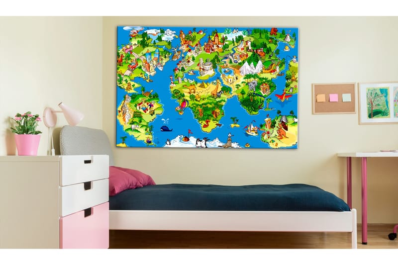 Billede Children's Map (1 del) Brede 120x80, Artgeist sp. z o. o.