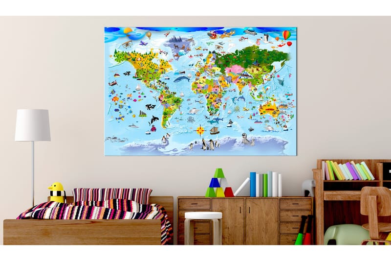 Billede Children's Map: Colourful Travels 120x80, Artgeist sp. z o. o.