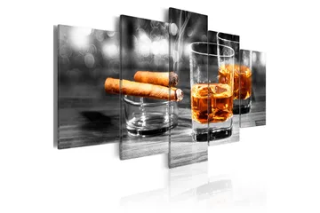 Billede Cigars And Whiskey 200x100 - Artgeist sp. z o. o. - Boligtilbehør - Billeder & kunst - Billeder på lærred