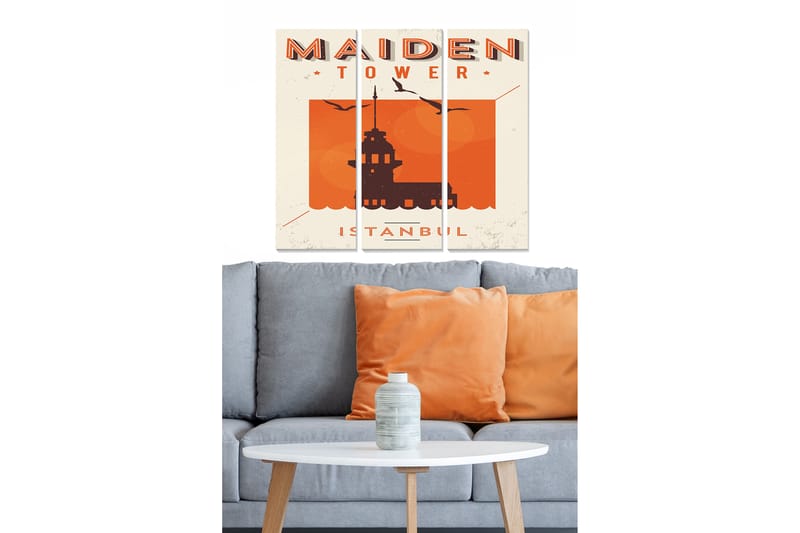 Billede City 3 stk Flerfarvet - 22x05 cm - Boligtilbehør - Billeder & kunst - Billeder på lærred