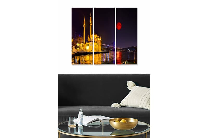 Billede City 3 stk Flerfarvet - 22x05 cm - Boligtilbehør - Billeder & kunst - Billeder på lærred
