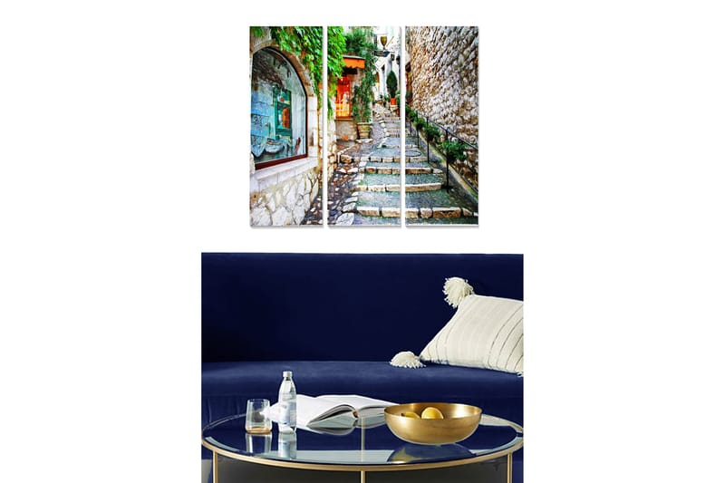 Billede City 3 stk Flerfarvet, 22x05 cm