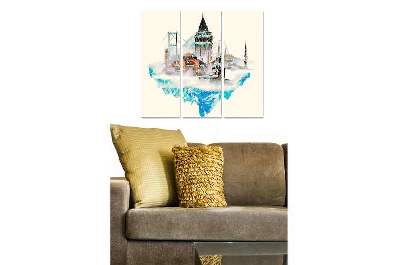 Billede City 3 stk Flerfarvet, 22x05 cm