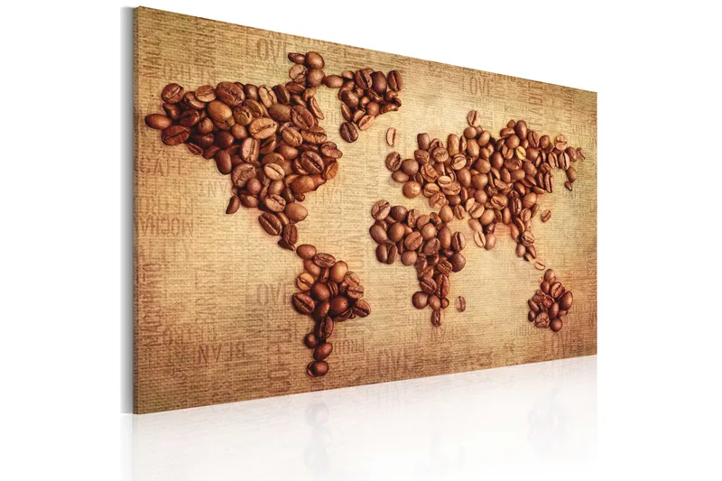 Billede Coffee from all over the world 120x80 - Artgeist sp. z o. o. - Boligtilbehør - Billeder & kunst - Billeder på lærred