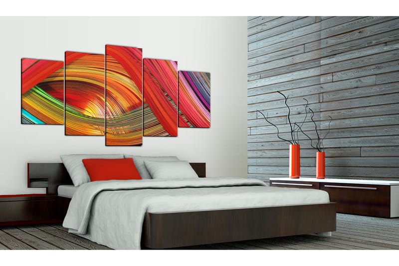 Billede Colorful Strips Abstraction 100x50 - Artgeist sp. z o. o. - Boligtilbehør - Billeder & kunst - Billeder på lærred
