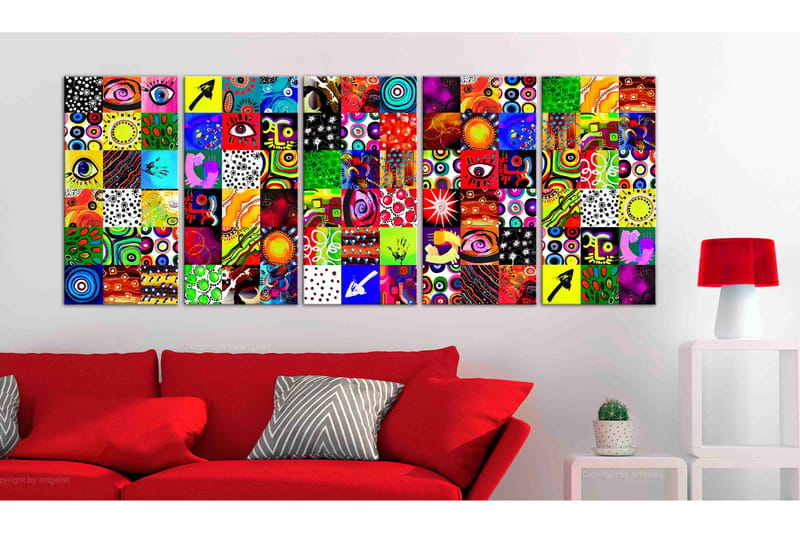 Billede Colourful Abstraction 225x90 - Artgeist sp. z o. o. - Boligtilbehør - Billeder & kunst - Billeder på lærred