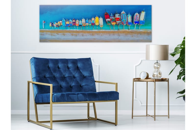 Billede Colourful Boats (1 del) Smal 135x45, Artgeist sp. z o. o.