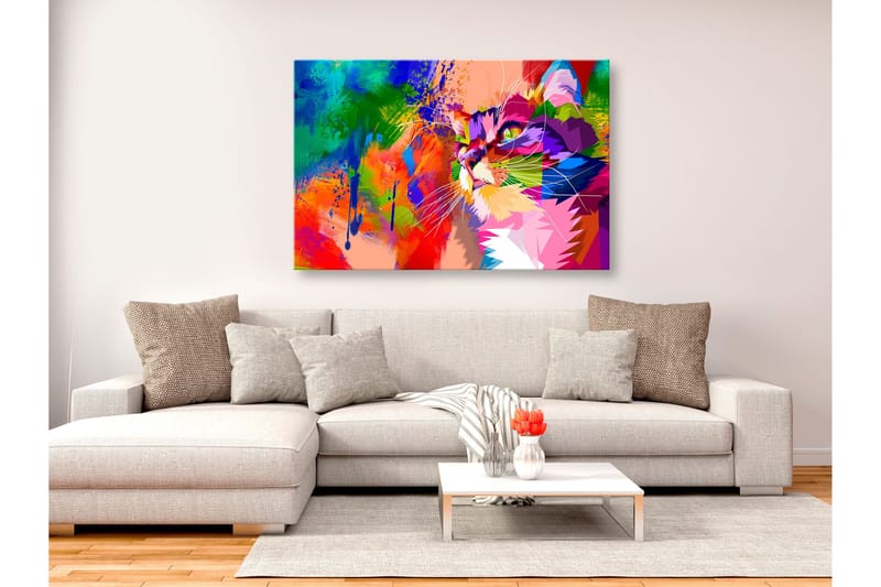 Billede Colourful Cat (1 del) bred 90x60, Artgeist sp. z o. o.
