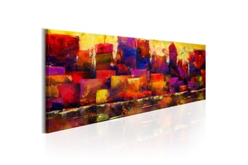 Billede Colourful City Skyline 150x50 - Artgeist sp. z o. o. - Boligtilbehør - Billeder & kunst - Billeder på lærred