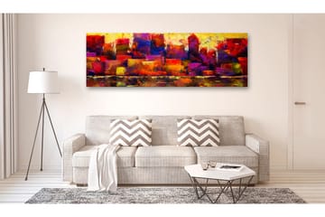 Billede Colourful City Skyline 150x50 - Artgeist sp. z o. o. - Boligtilbehør - Billeder & kunst - Billeder på lærred