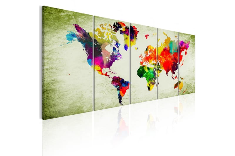 Billede Colourful Continents 225x90 - Artgeist sp. z o. o. - Boligtilbehør - Billeder & kunst - Billeder på lærred